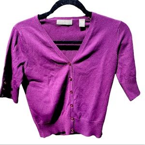 Vintage Kate Hill Short Sleeve Cardigan, Size PS